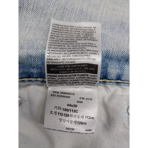 Levi Strauss Signature S47 Relaxed Straight Leg Denim Blue Jeans Sz 44 x 30 - Picture 9 of 9